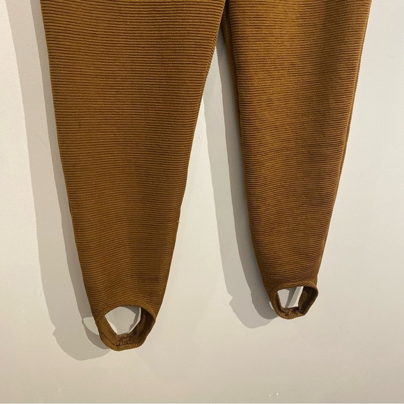 Vintage Biatta ribbed leggings stirrup heel brown stretchy made in Canada - Picture 5 of 8
